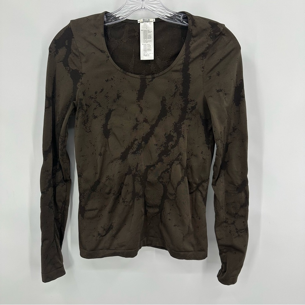 Wolford Scoopneck Long Sleeve Top Brown Size S